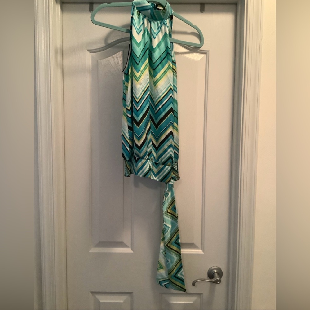 Byer B Wear Womens Sleeveless Top Yellow Green Teal Blue Size Small